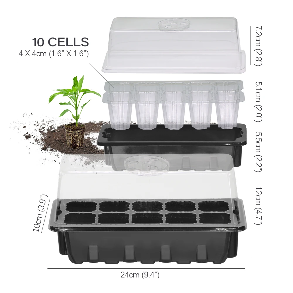 35 واط الشتلات لوحة التدفئة مع 10 صينية انتشار الخلايا و توقيت ترموستات داخلي البستنة إنبات عدة الحضانة دفئا حصيرة #5