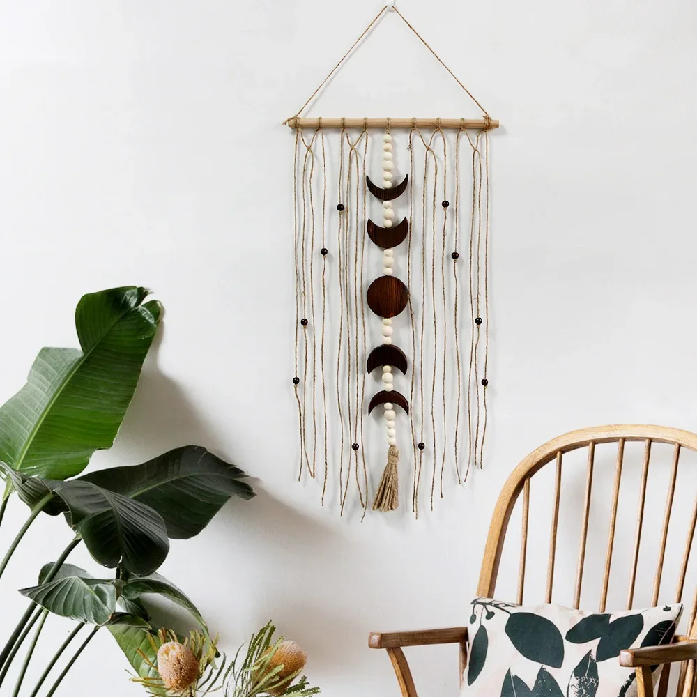 DSA Nordic style hand-woven moon tapestry fringed wall hanging home decoration bohemian wall hanging