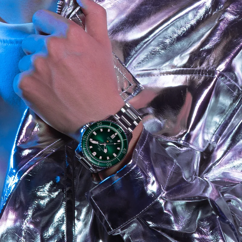 ساعة النورس الرجالية الأوتوماتيكية لف ST2130 300 متر مقاوم للماء الياقوت كريستال مضيئة التقويم ساعات المعصم الميكانيكية 1213 reloj