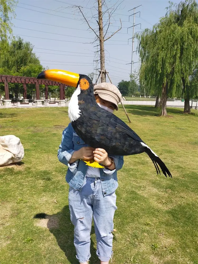 huge real life Toucan model foam&furs big-mouth black bird garden decoration gift about 100cm xf2882