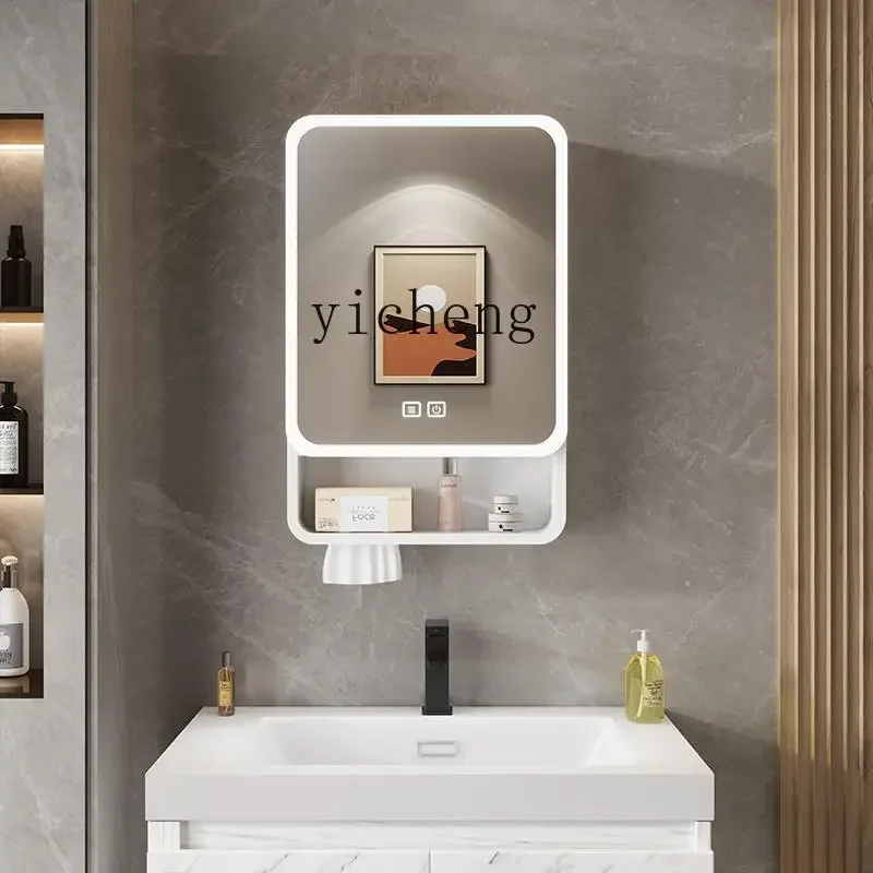 

bathroom mirror cabinet small size thickened space aluminum bathroom wall-mounted smart mirror