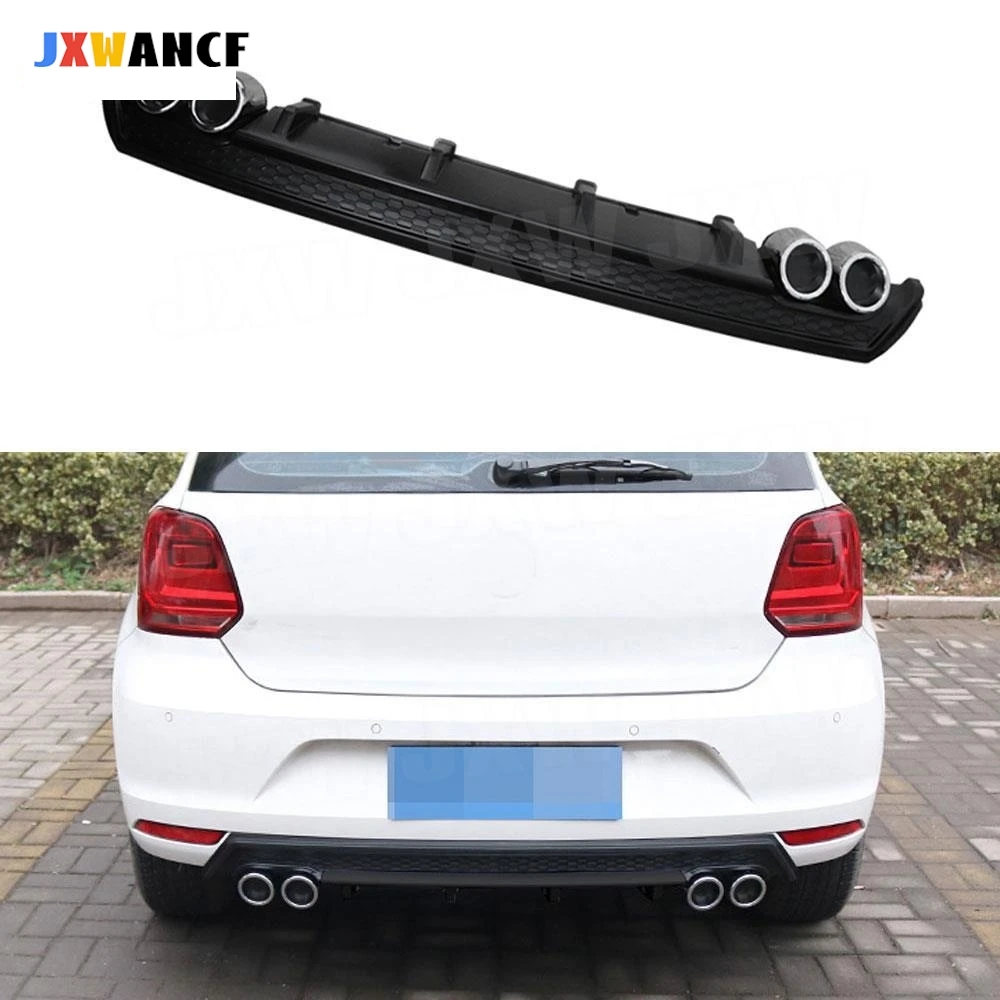 

JXWANCF High Quality PP Car Rear Lip diffuser Spoiler For Volkswagen VW Polo Standard 2015-2018 Not for GTI Rear Bumper Guard