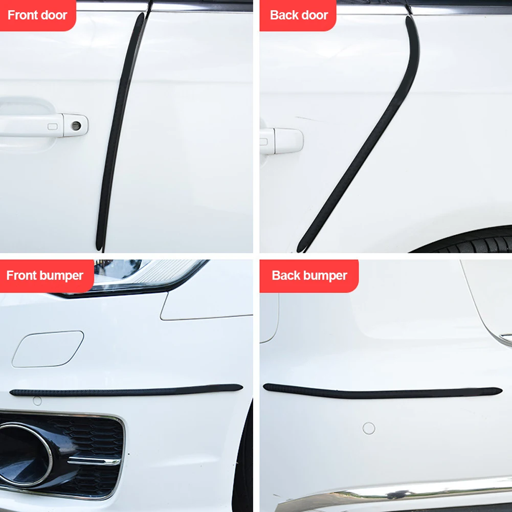 4PCS 40CM Car Door Edge Protection Rubber Auto Bumper Protector Guard Scratch Sticker White Black Trim Universal Car Styling