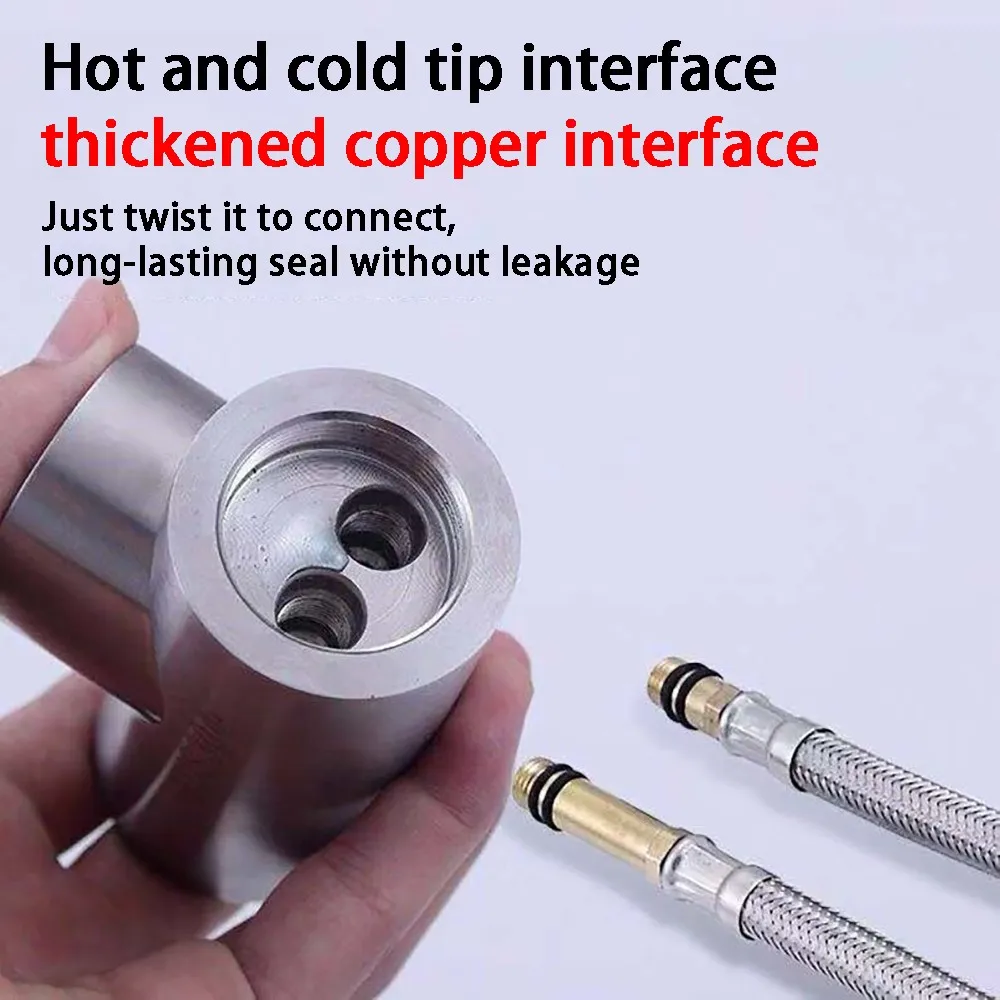 صنبور أنبوب مدخل المياه المقاوم للانفجار حوض الخضار حوض أنابيب المياه الساخنة والباردة الملحقات 304 الفولاذ المقاوم للصدأ مضفر po #5