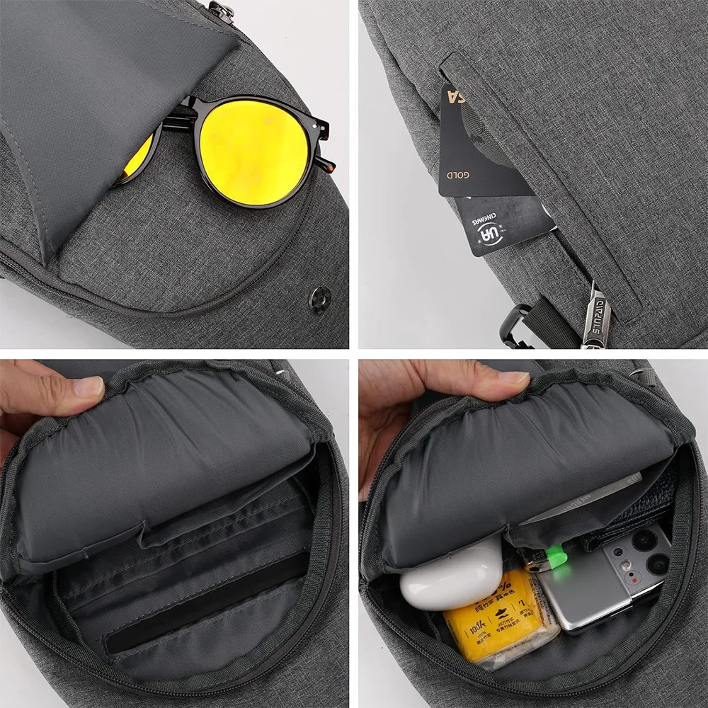 WATERFLY Crossbody Sling Bag Chest Shoulder Backpack Anti Theft Pack Traveling For Mens Bags