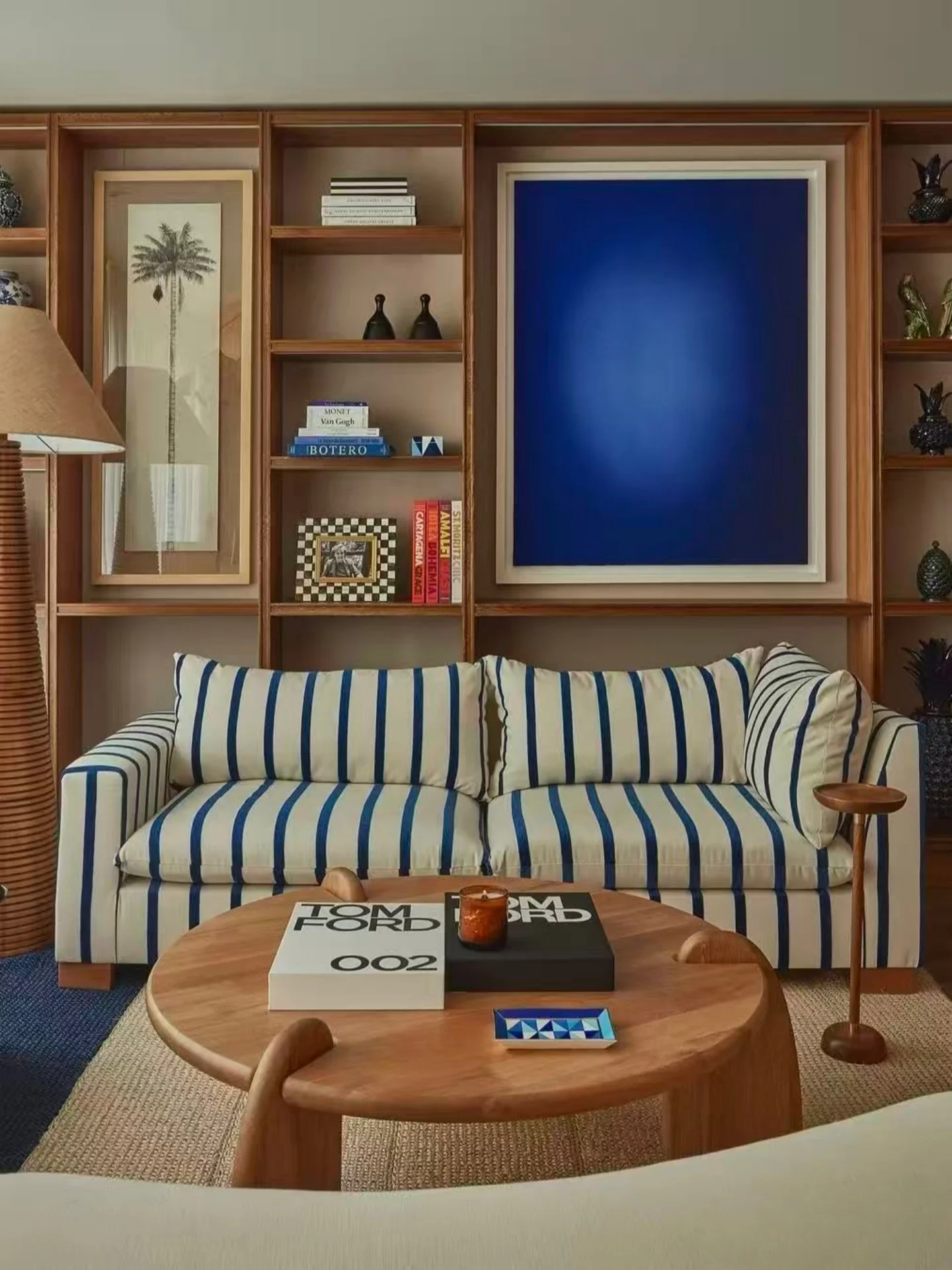 أريكة قماشية للسرير والإفطار على الطراز الفرنسي القديم لغرفة المعيشة وغرفة النوم مصممة للترفيه باللون الأزرق مخططة مزدوجة