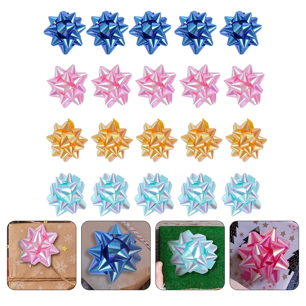

50Pcs Pull Bow Ribbon Decoration Bowknot Flower Christmas Gift Wrap Present Box Pull Flower for Wedding Birthday Party Use