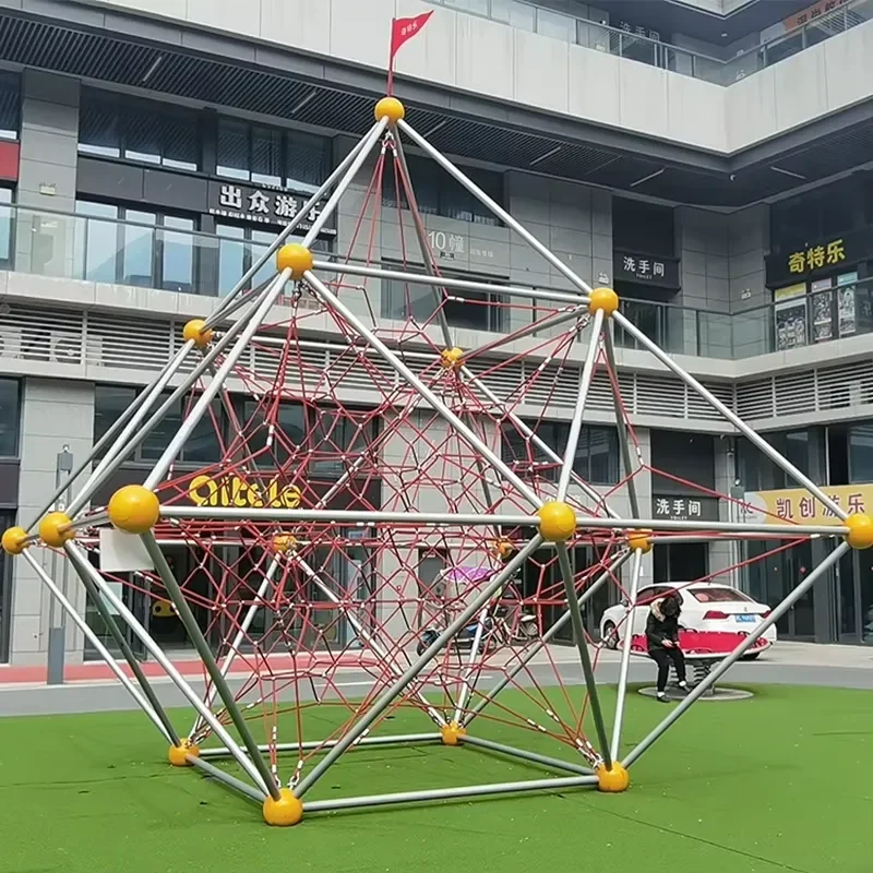 Kids Playground Plastic Climbing Net and Dome Set Outdoor Combination Climbing Equipment for Ages 3-12 Fun and Exercise