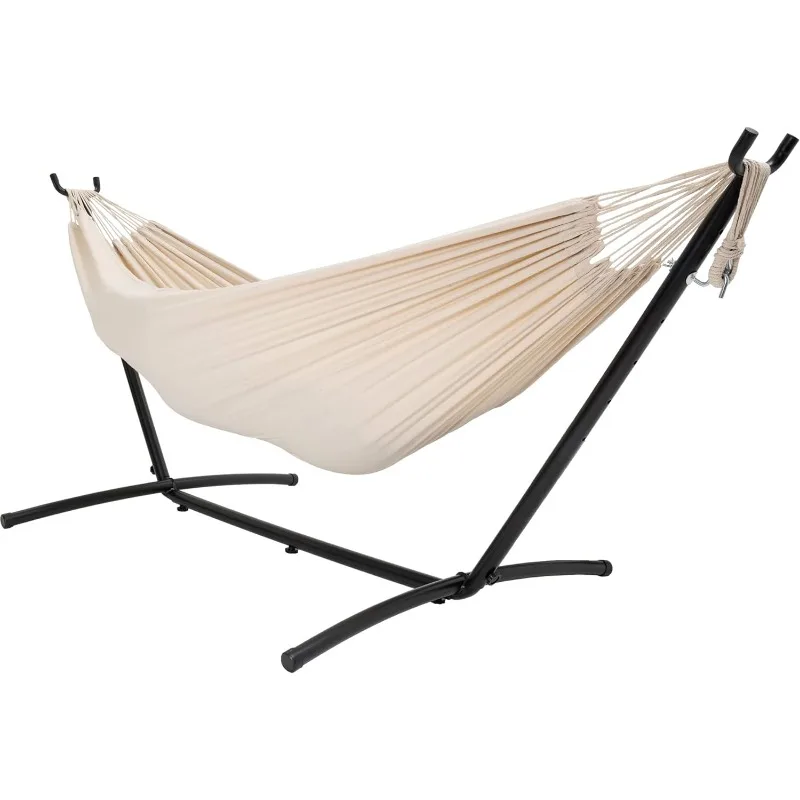 

Double Hammock with 9-foot space-saving steel frame, includes portable carrying case, 450-pound capacity