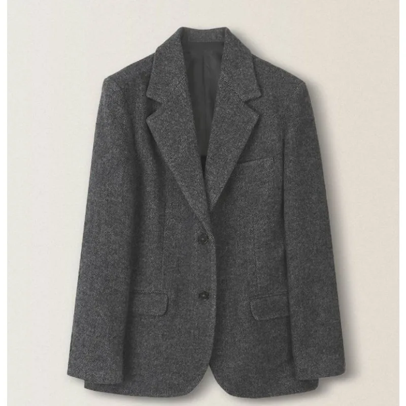 

Spring Autumn Blazer Lapel Buttons Pockets Long Sleeves Blazer New 2025 Fashion Luxury Romantic Elegant Blazer Women Clothing