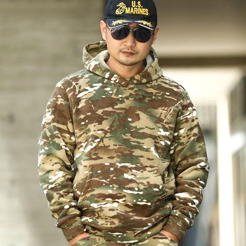 

Tactical Tom Warm Fleece tactical hoodie with inner lining and fleece jacket, winter outdoor men's plus size hooded top