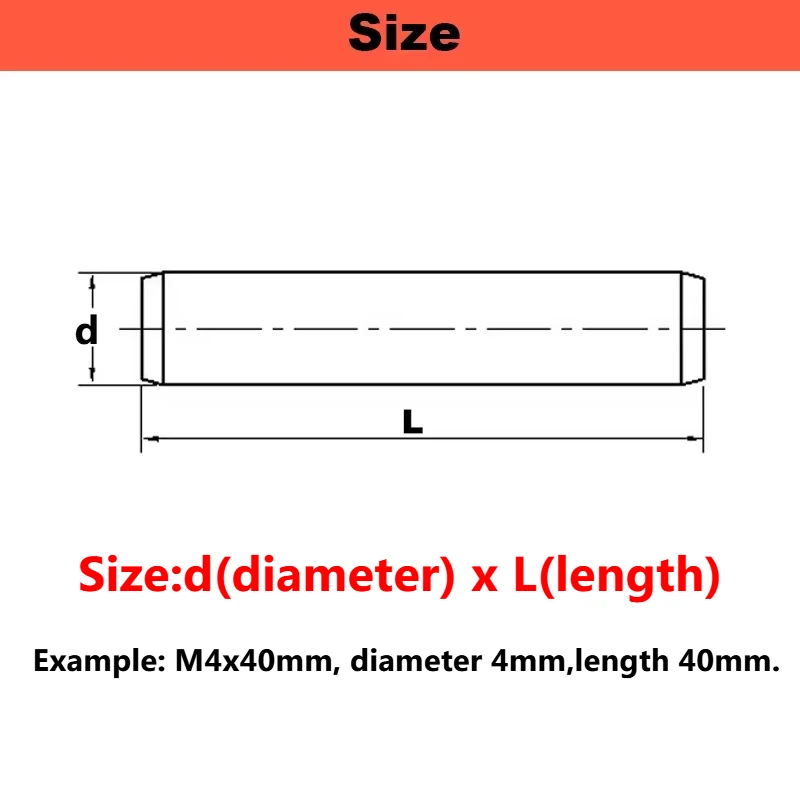 M6 M8 316 Stainless Steel Cylindrical Pin Locating Dowel Fixing Lock Pins Shaft Solid Metal Rod GB119 Length 6mm to 80mm