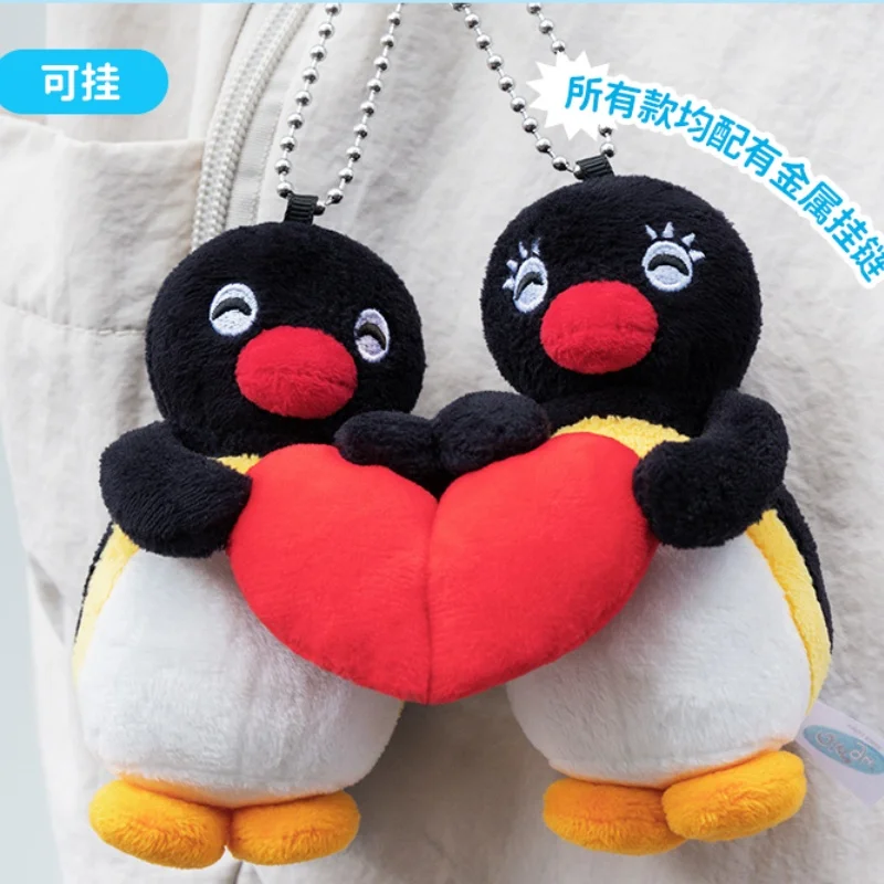 حقيقية Pingu زوجين صغيرة أفخم سلاسل المفاتيح ألعاب جميلة بلوشي حقيبة صغيرة الملحقات Pingu الحيوان الدمى على ظهره المفاتيح هدية