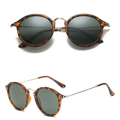 Gafas de sol redondas Retro para pescar, gafas de sol de moda de diseñador de marca para hombres/mujeres, gafas de sol Vintage de lujo para hombres