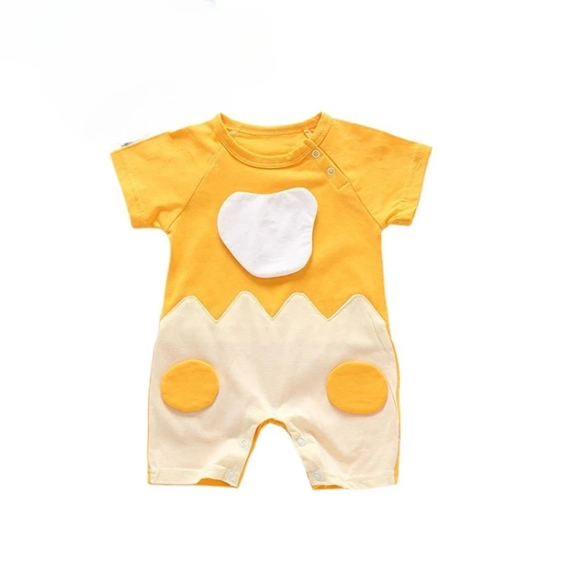 Newborn Cartoon Creative Egg Triangle Crawling Suit for Men and Women Universal Baby Cute and Simple Style Suitable for Summer