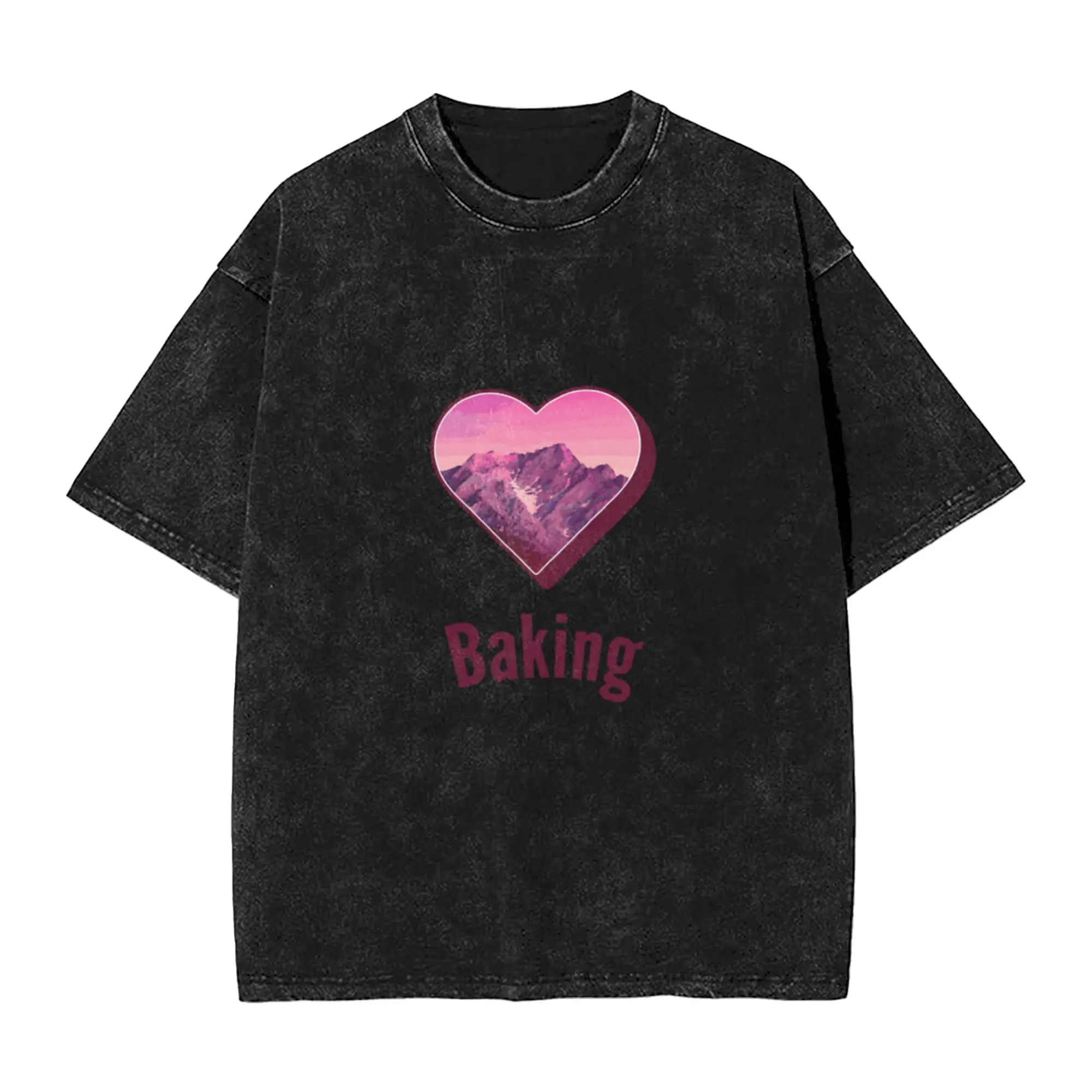 Baking Heart Unique Trendy A T-Shirt Oversized Short Sleeve Cotton Tees Tops