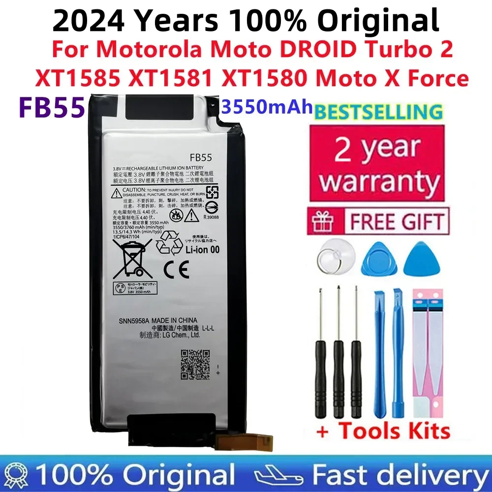 

100% Original New 3550mAh FB55 Battery For Motorola Moto DROID Turbo 2 XT1585 XT1581 XT1580 Moto X Force Phone Batteries