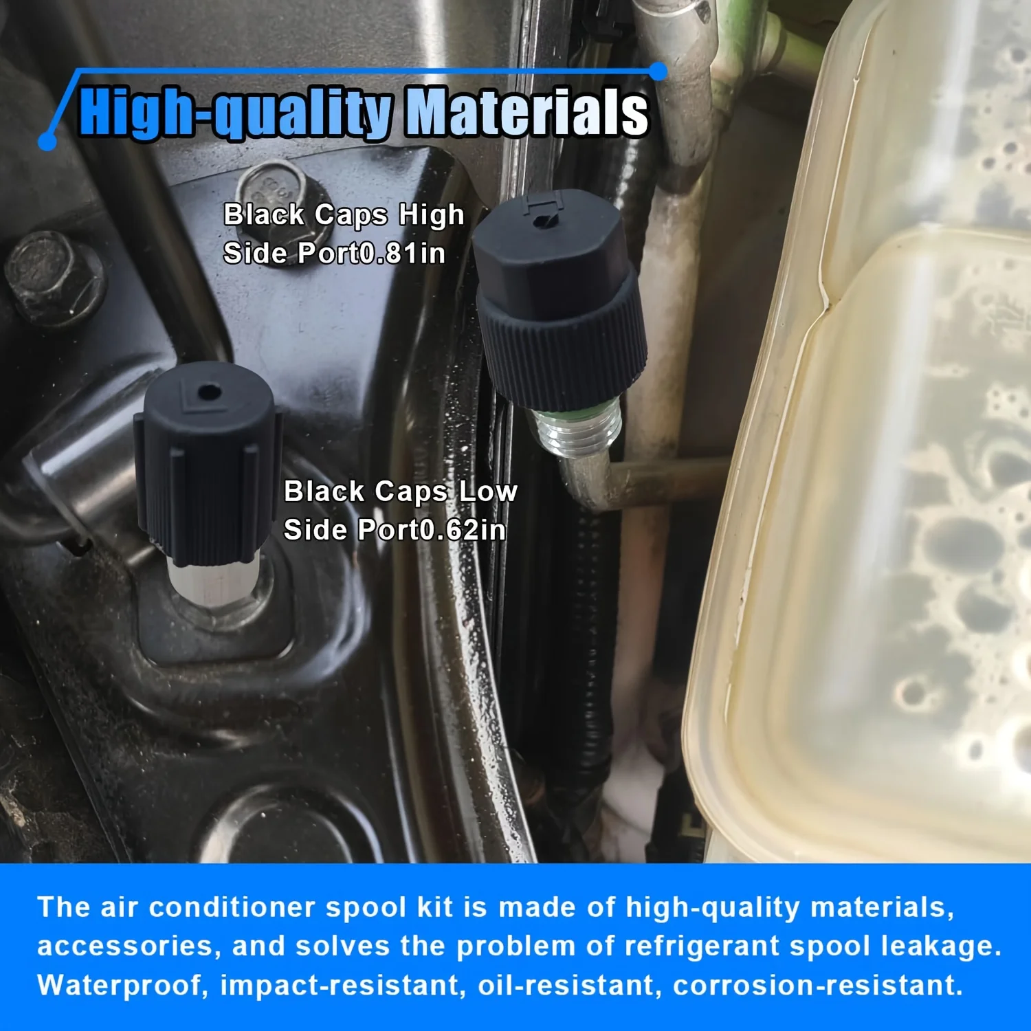 Kit de núcleo de válvula de aire acondicionado, tapa y válvula AC R12 R134a sello de teflón refrigeración A/C válvula de servicio de aire acondicionado coche y HVAC