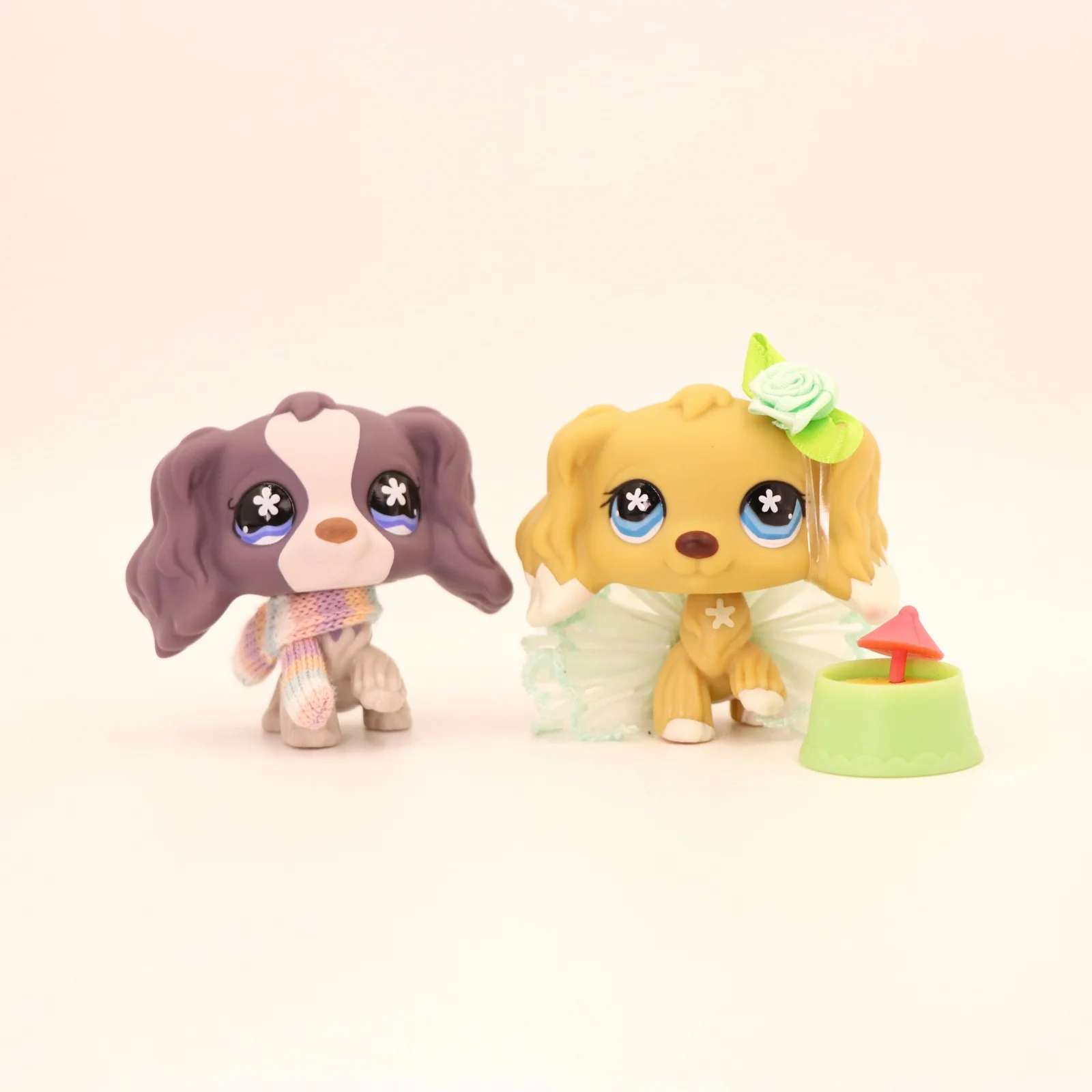 

2 pcs Minilpsshop Shop Bobble Head Toys Cocker Spaniel # 672 # 748 Gifts Collectibles for lps