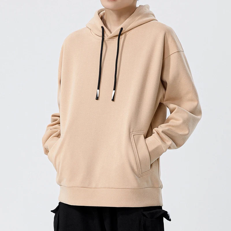 

TFETTERS Brand Baggy Hooded Sweatshirt for Men 2024 Autumn Winter New Khaki Sweatshirts for Couples Korean Streetwear Tracksuit