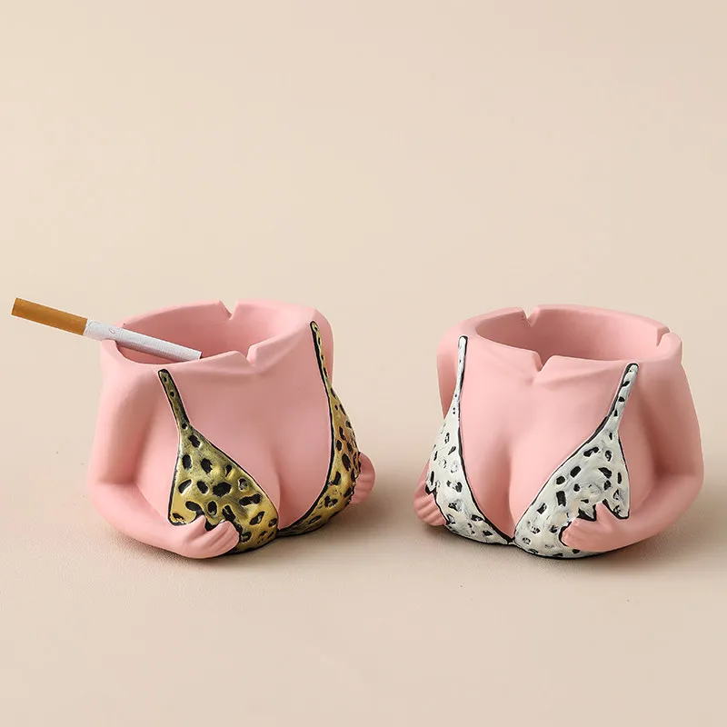 Desk Accessories Creative Bikini Ashtray Resin Decorative Ornament Trendy Novelty Ash Holder For Home Living Room Office Desktop