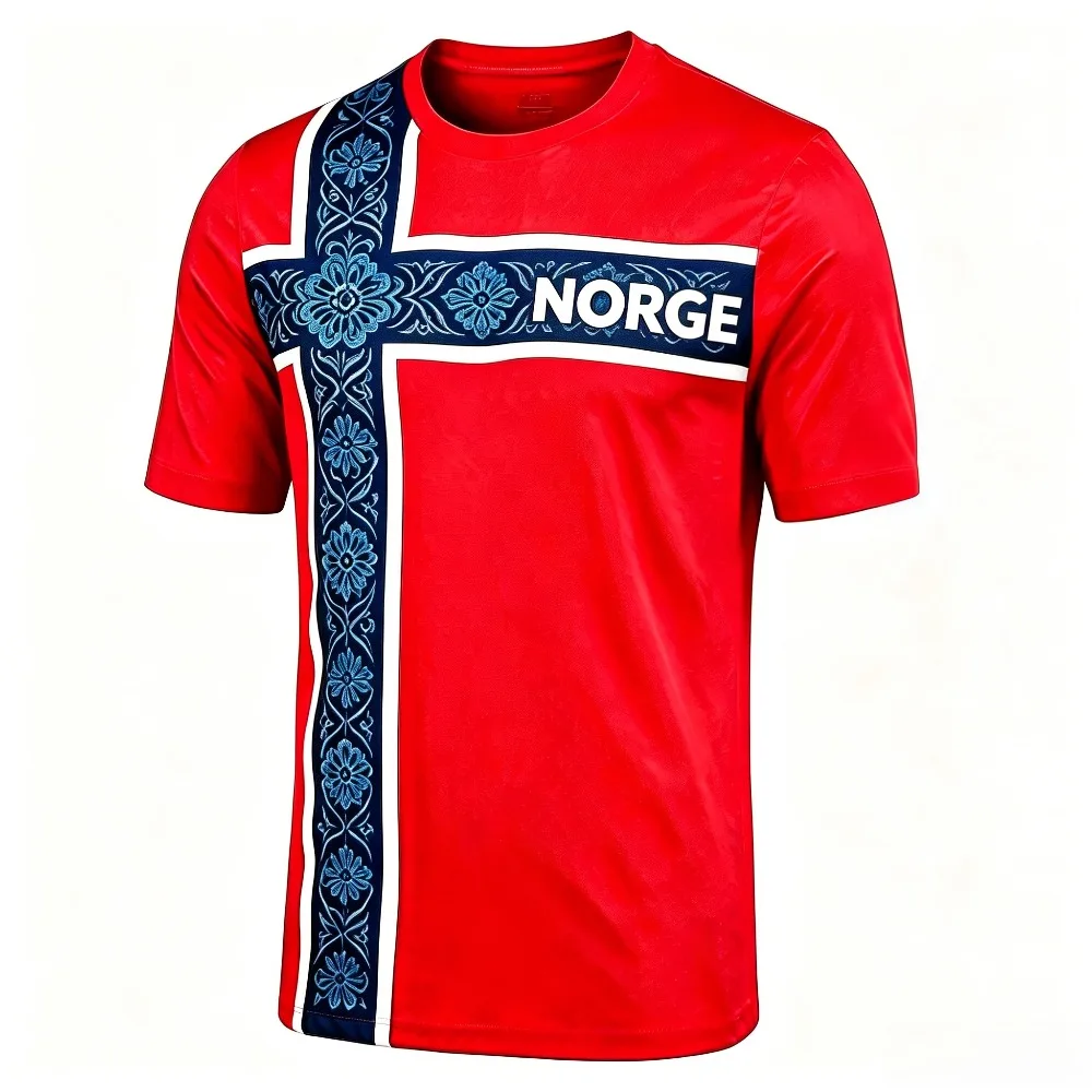 T-shirt de football commémoratif NORWAY Fashion pour l'été, pour un usage quotidien, en plein air, pour enfants et adultes, entraînement et match