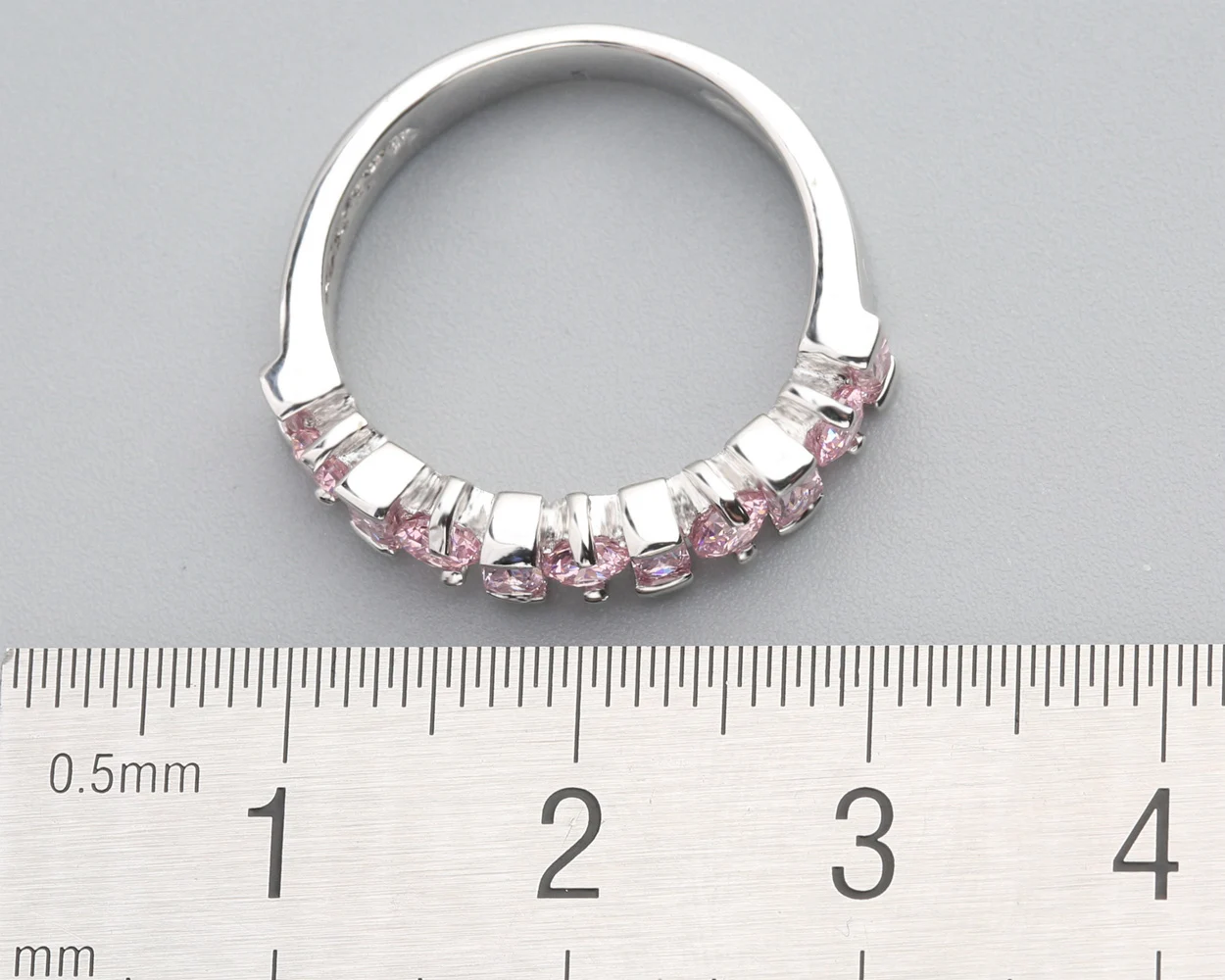 3*3mm Pink Kunzite6  925 Sterling Silver Ring Q0823-F