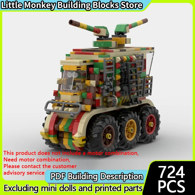 

Combat Burger Tank Model MOC Building Bricks War Equipment Modular Technology Gifts Holiday Assemble Children Toys Suit