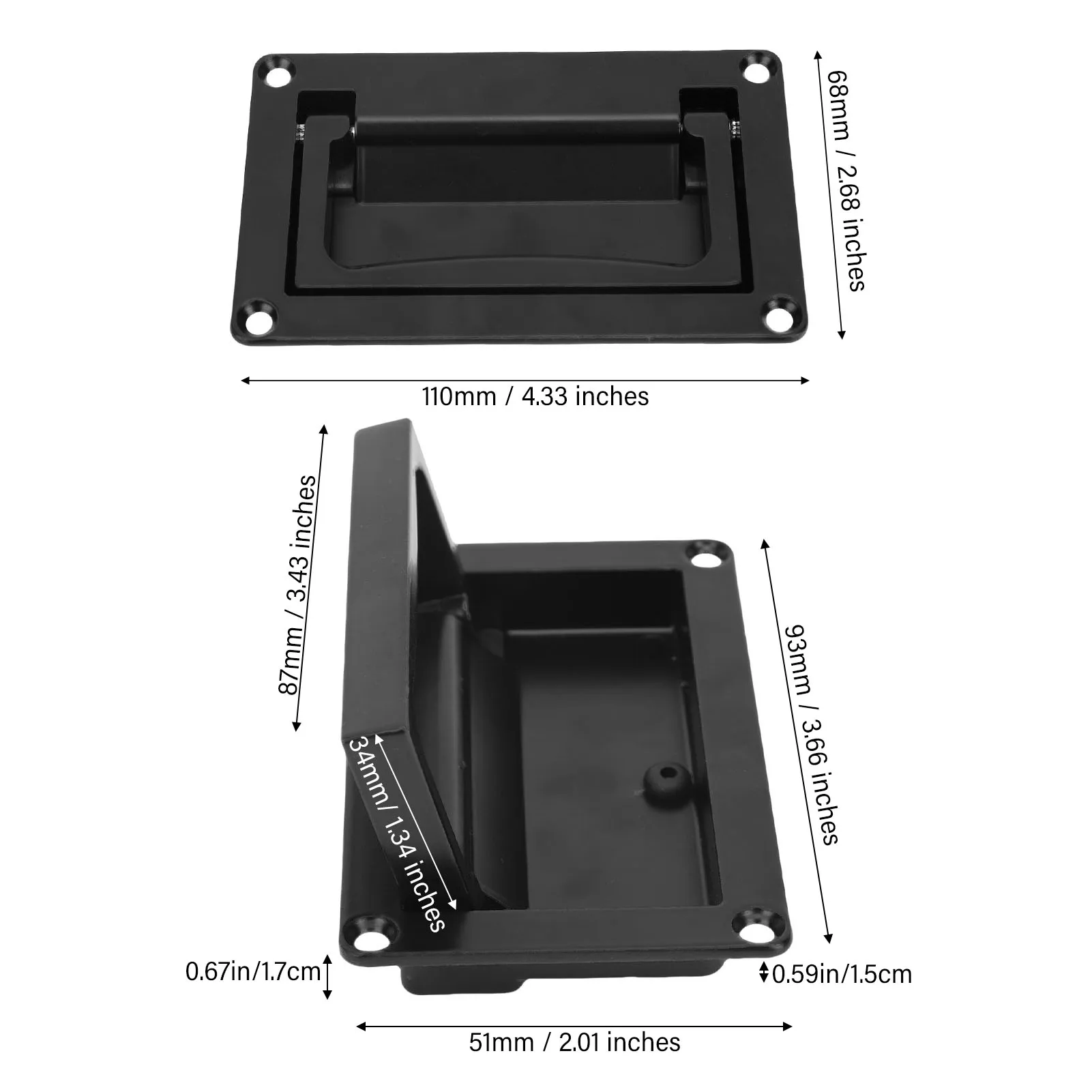 RV-Türgriff zum Einbau, Zinklegierung, bündiger Lift, versenkter Lukengriff, Werkzeugkasten-Griff für Camping, Fahrzeug, Wohnmobile, Zubehör