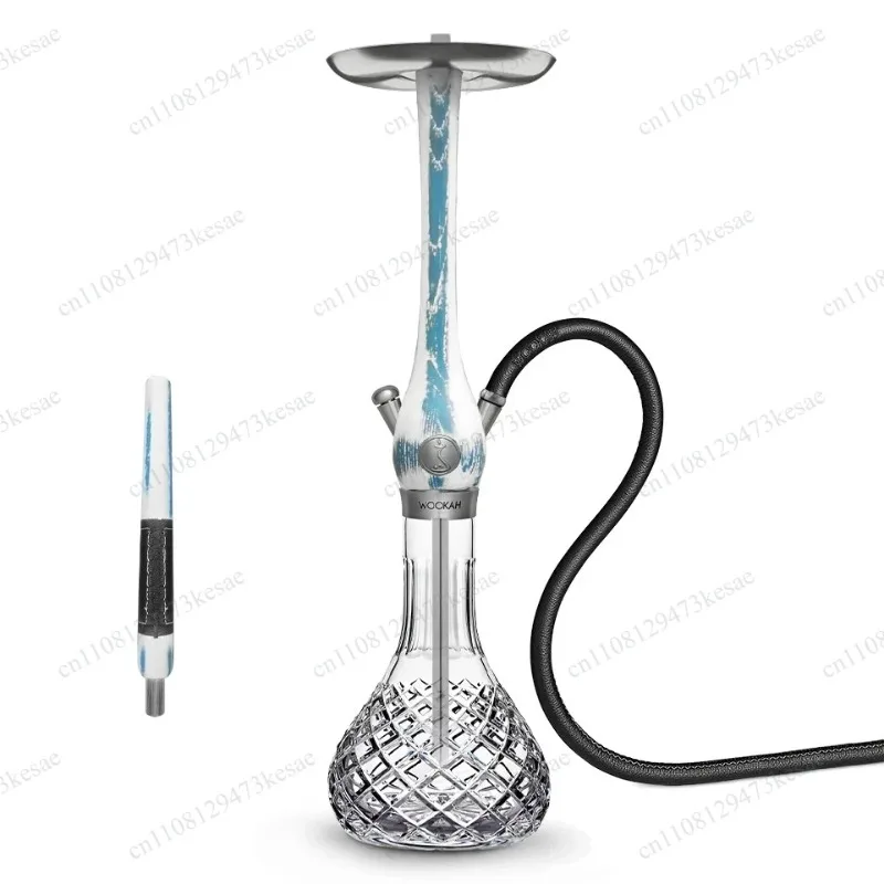 Wookah Shisha Set 75cm Wooden Large Hookah with Glass Bottle Single Pipe Premium Personality