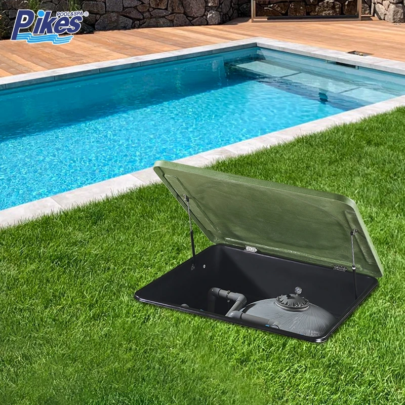 PK8011 Pikes Fiberglass Integrated Inground Pool Filtration System Buried Sand Filter Unit With Pump Sterilizer,Complete System