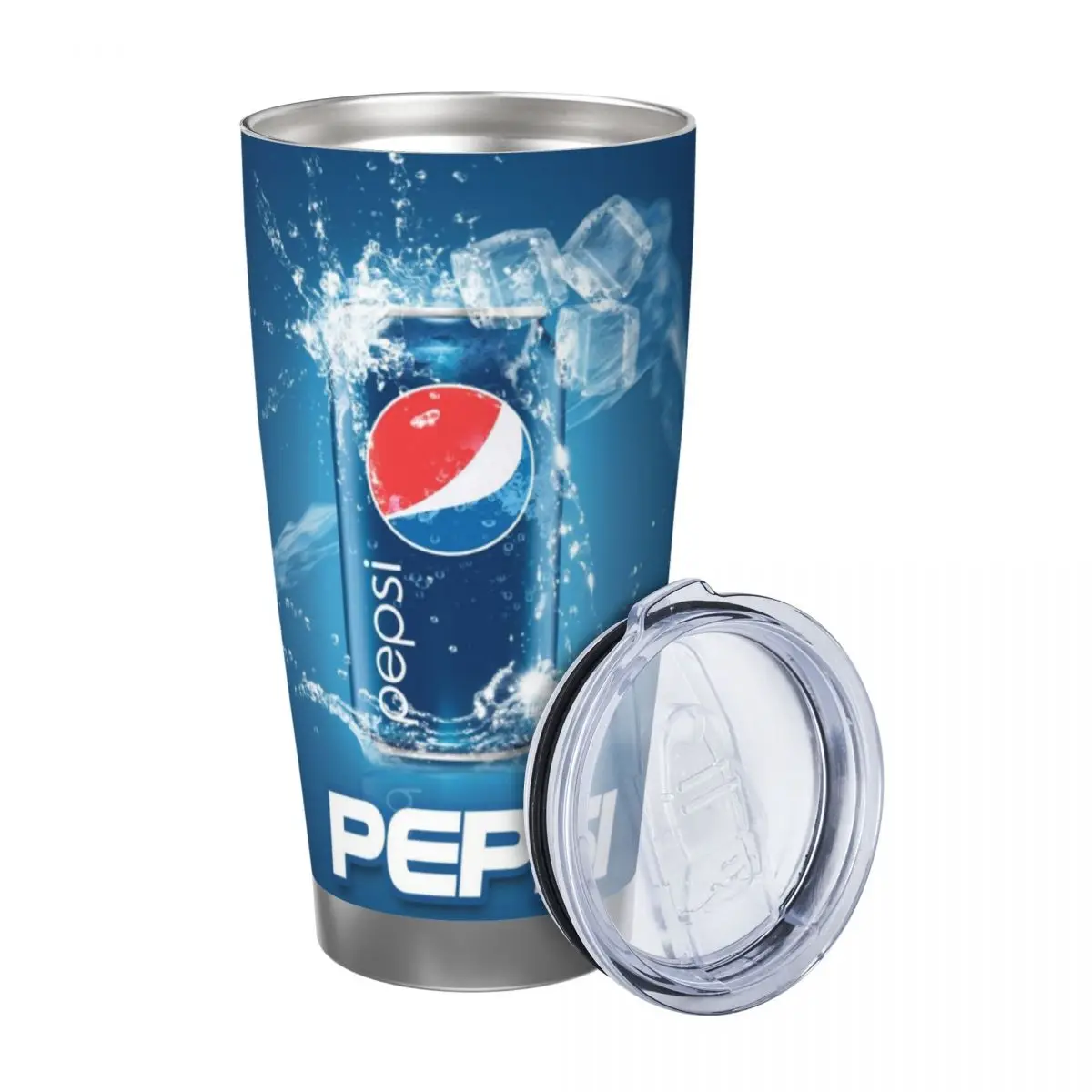 P-Pepsi 20oz Stainless Steel Car Mug Straw Thermal Iced Travel Cup Vacuum Insulated Coffee Hot Cup