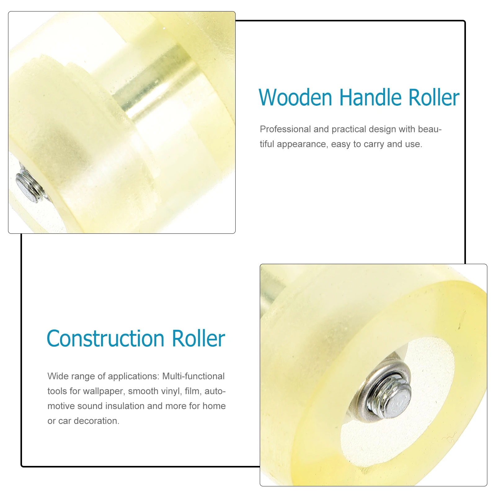 

1pc Wooden Handle Wallpaper Seam Wheel Construction Tool For Home Car Decoration Adhesive Smoothing Pressure Wall Decoration