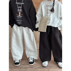 Children Clothing 2023 Spring Autumn New Fashion Korean Style Casual Sweatpants Boys and Girls Loose Solid Color Knitted Pants