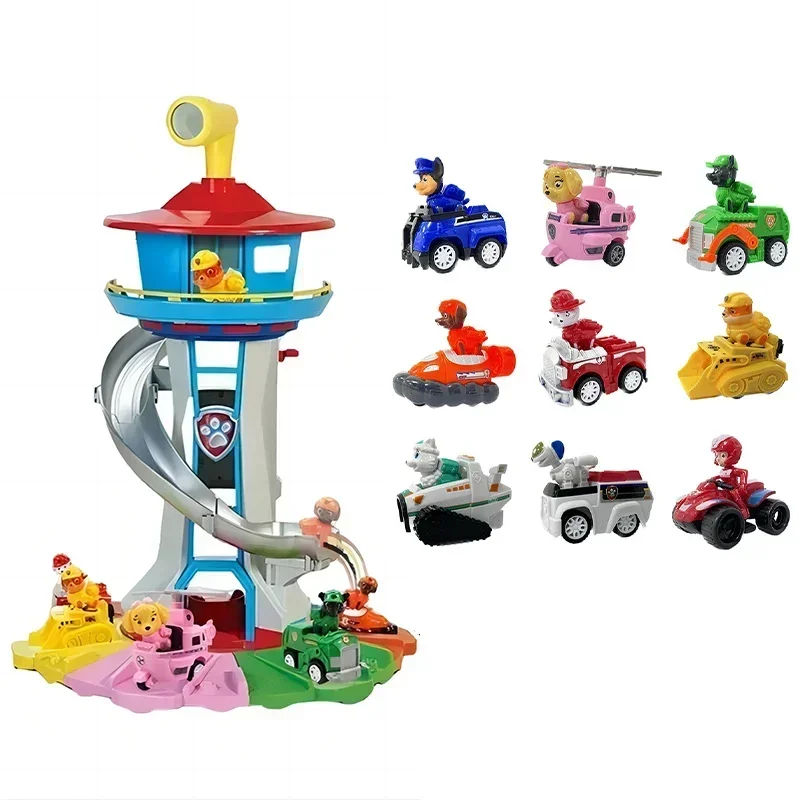Paw Patrol Speelgoedset Cartoon Anime Figuren Patrol Canine Chase Skye Rebound Fiets Woondecoratie Kinderen Kerst Verjaardagscadeaus