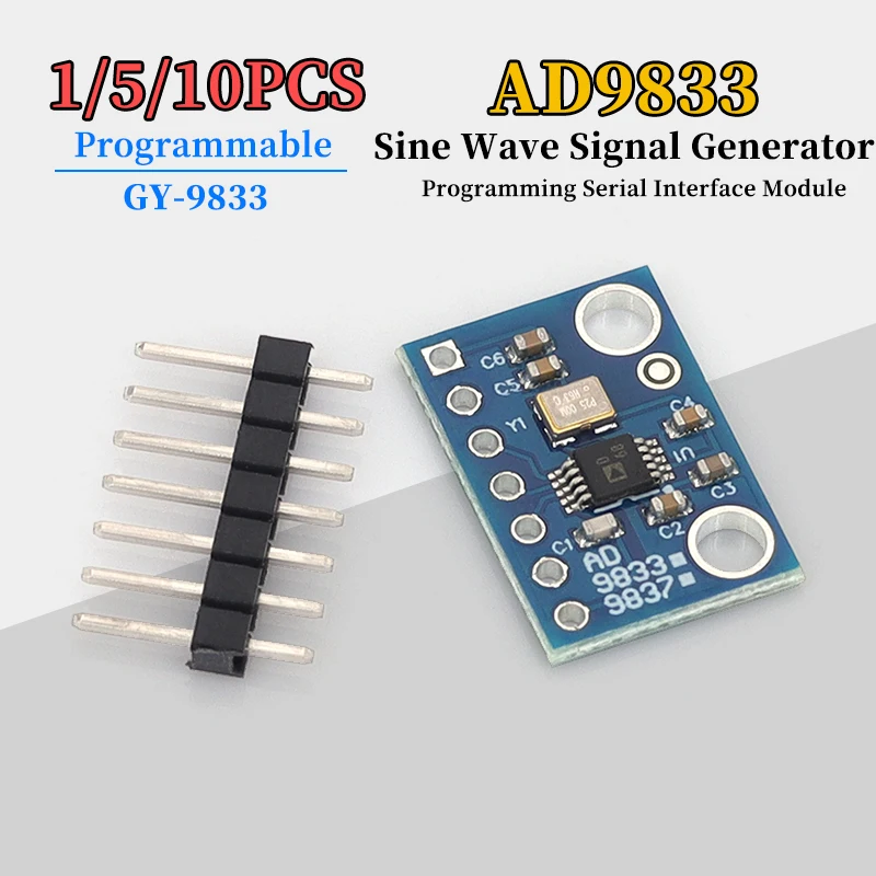 Módulo generador de señal DDS de onda sinusoidal cuadrada GY-9833, módulo de interfaz serie programable para microprocesadores AD9833, 1/5/10 Uds.