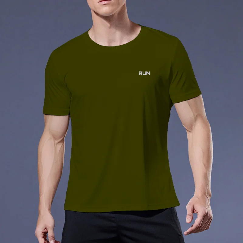 100% Polyester T Shirt Für Männer Sportswear Casual Kragen Camisetas Sport Top Quick Dry und Leichte Kleidung Männer der Trainingsanzug – Detail 19