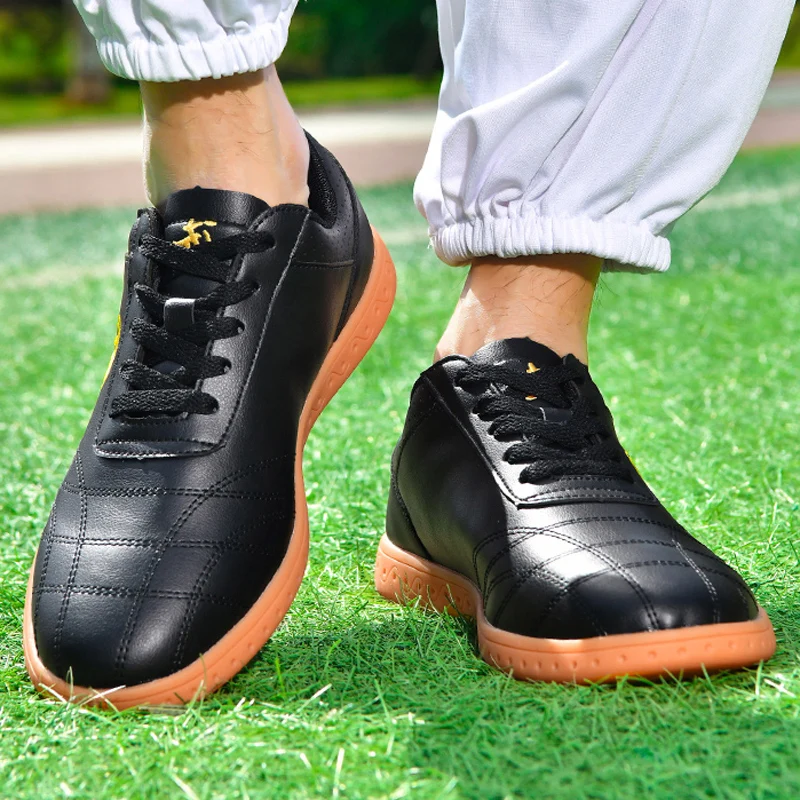 Men Women Leather Tai Chi Shoes Non Slip Oxford Bottom Kung Fu Shoes Low Top Martial Arts Training Shoes Taekwondo Sneakers