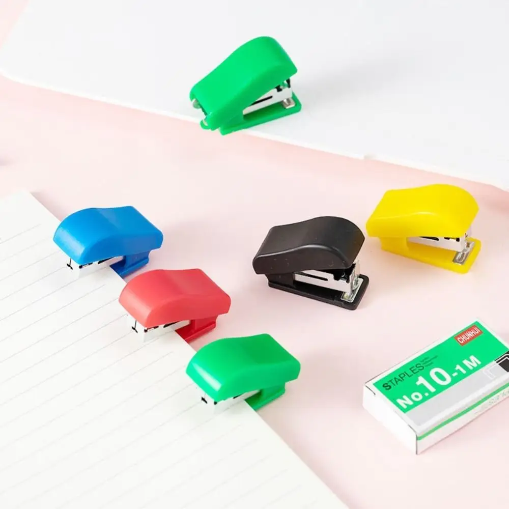 Mini Effortless Labor-Saving Stapler Set Small Paper Binding Bookbinding Machine Fixing Paper Stapling Tools School Supplies