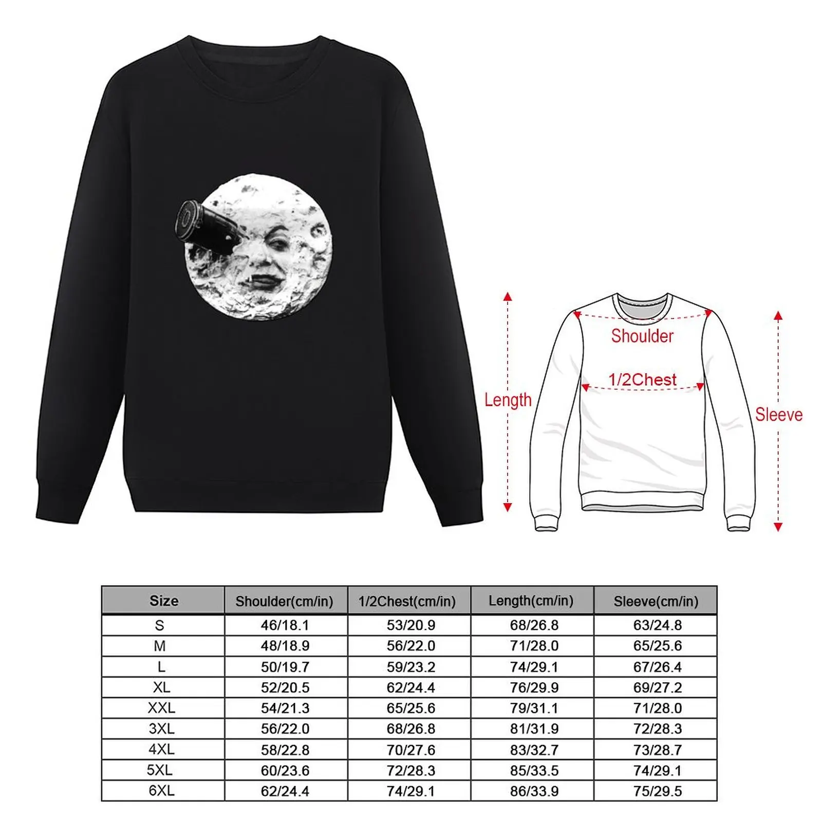 A Trip to the Moon (Le Voyage Dans La Lune) - face only Sweatshirt aesthetic clothing fashion men tracksuits anime sweatshirt