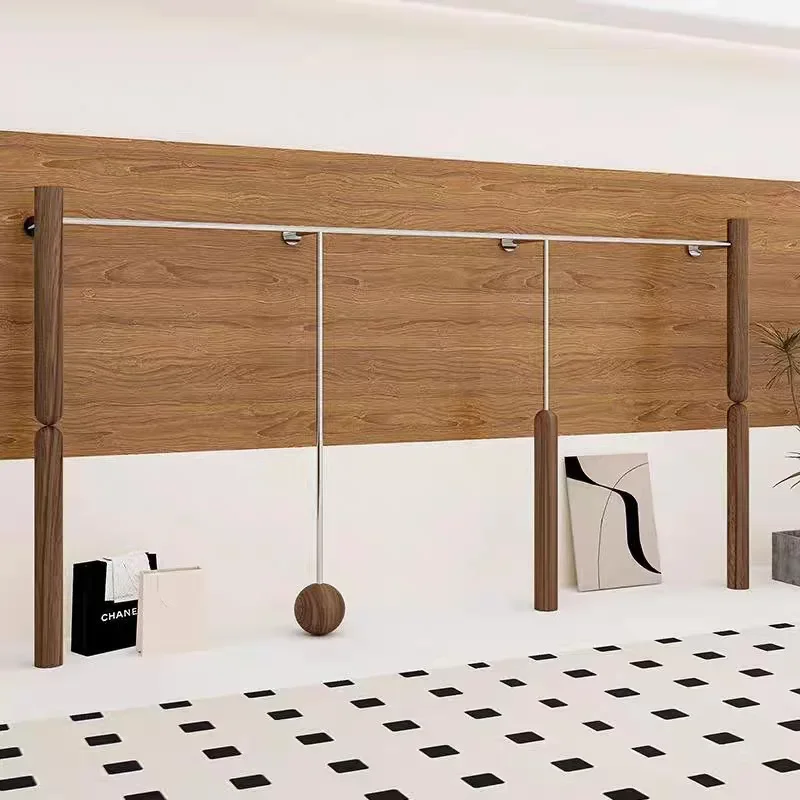 Wood grain color wall display rack, floor-to-ceiling hanger