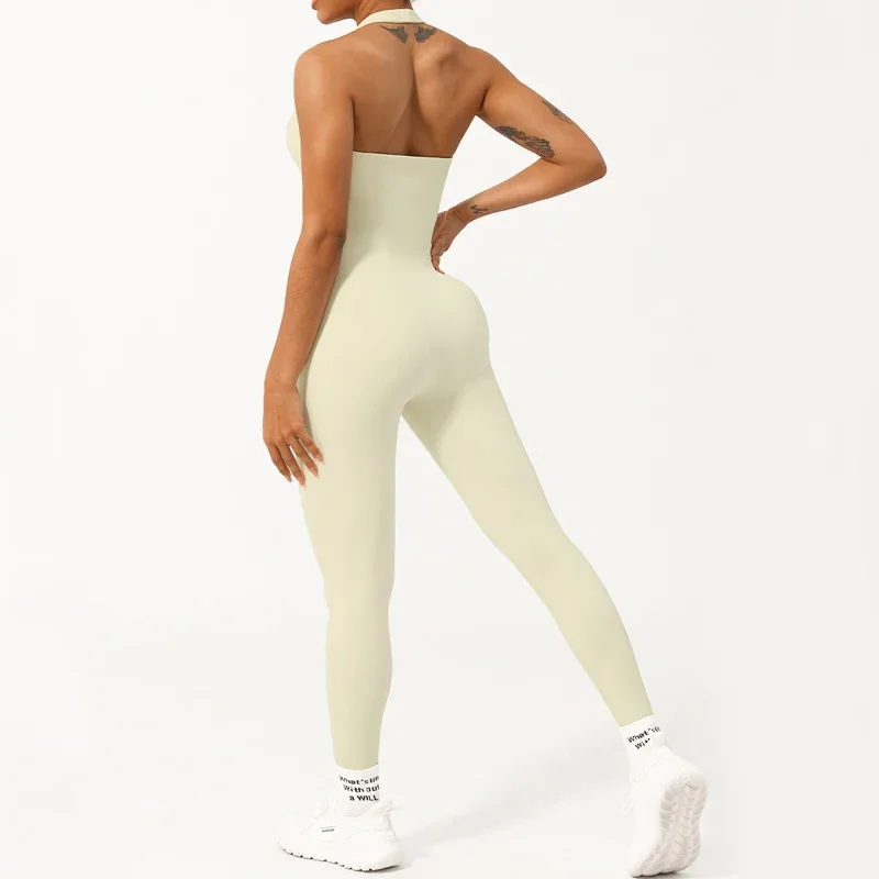 버터 플라이 소프트 체육관 요가 정장 여성 솔리드 컬러 슈퍼 스트레치 러닝 점프 슈트 통기성 빠른 드라이 운동복 스포츠웨어