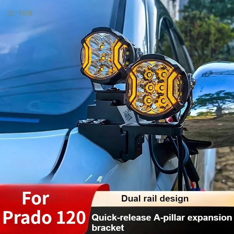 Fit For Prado 120 A Pillar Bracket Modified Hood High-Bright LED Spotlight Double-Layer Quick-Release Lamp Bracket