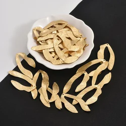 6pcs/set of original brass single hole brushed concave convex shaped pendant for DIY making necklace and earring accessories