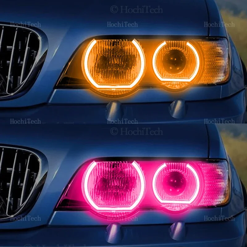 حلقة عيون الملاك حلقات إضاءة LED مجموعات المصباح ترقية أضواء النهار الجري لسيارات BMW X5 E53 قبل تجميل 2000 2001 2002 2003 #6