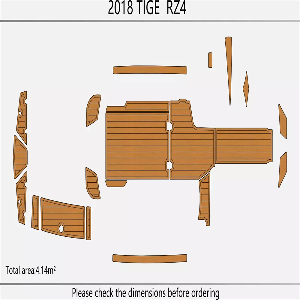 

2018 TIGE RZ4 Cockpit Swim platform 1/4"6mm EVA foam faux floor Mat SeaDek MarineMat Gatorstep Style Self Adhesive