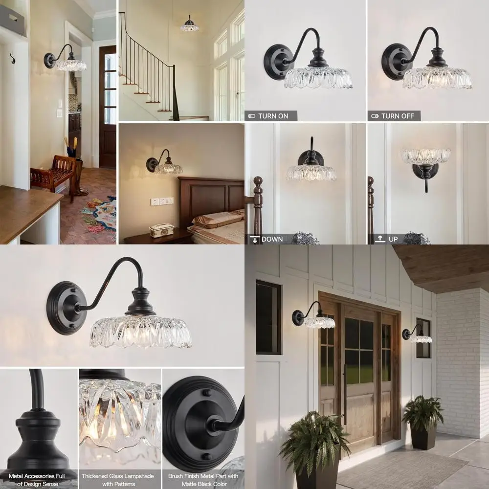 

Современное матовое черное настенное бра для спальни, подходящее для освещения дверного проема и зала