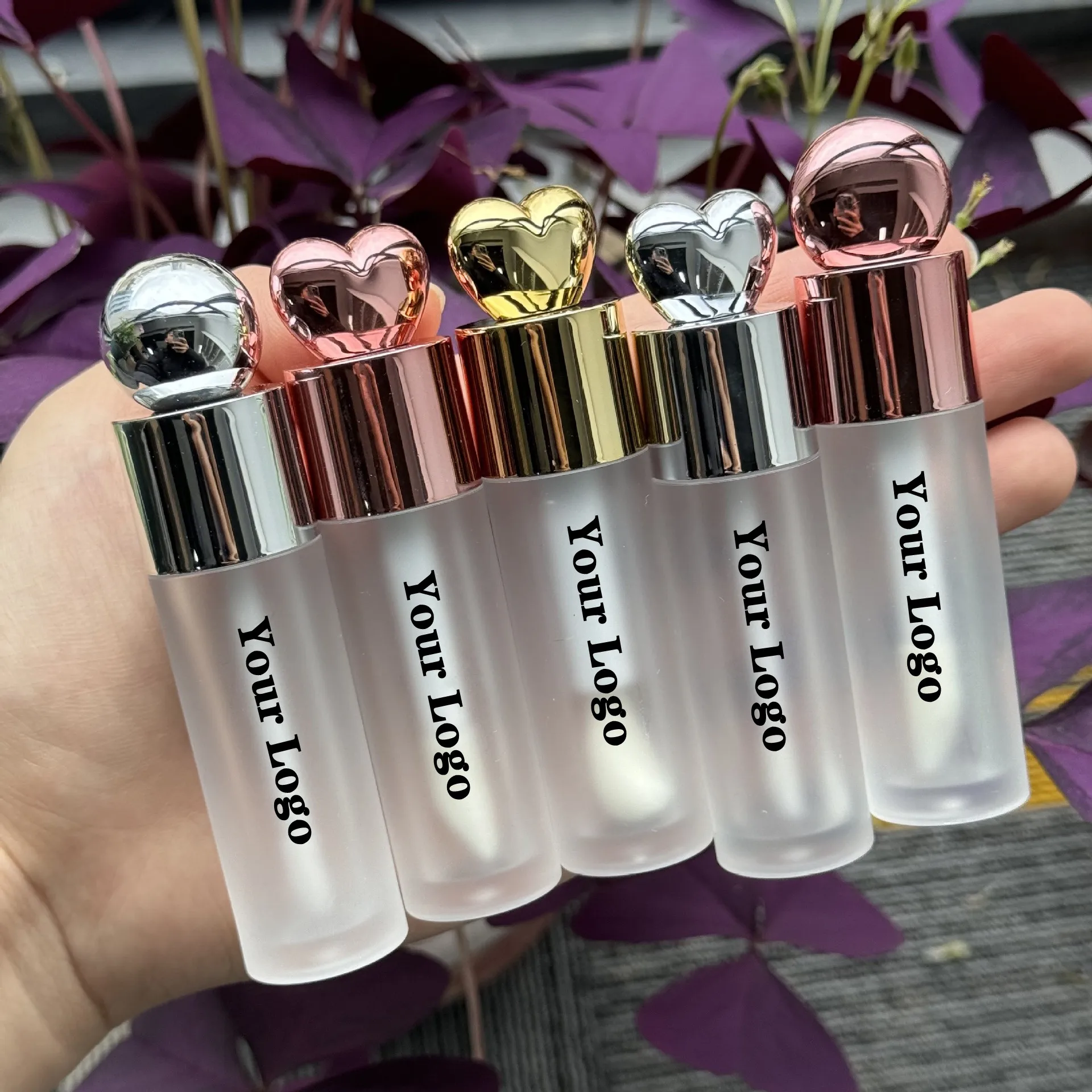 6ml Empty Lip gloss Tubes Golden Metal Head Frosted Bottle Metal Wand Lip Oil Container DIY Makeup Tube Wholesale Bulk 50pcs