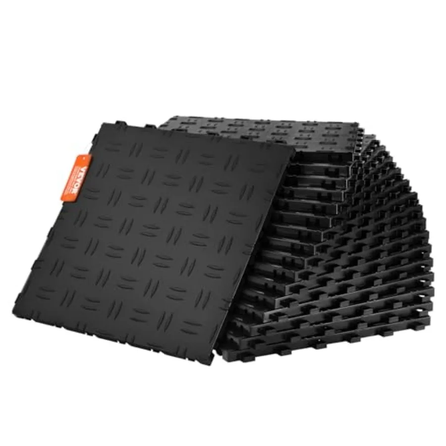Garage Floor Tiles 12 x 12 x 0.53 inch, Interlocking Design Ease of Installation Double-Sided Texture Non-Slip Sturdiness, for