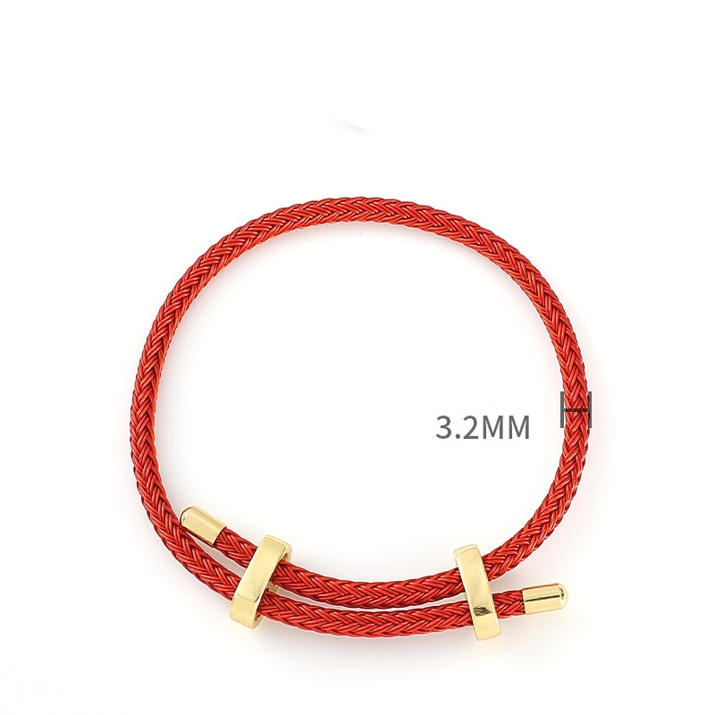 Woven Colorful Rope Bracelet Accessories Octagonal Copper Buckle Steel Wire Rope Bracelet Adjustable Bracelet with Jewelry Gifts